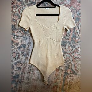 Abercrombie Short-Sleeve Sweetheart Sweater Bodysuit